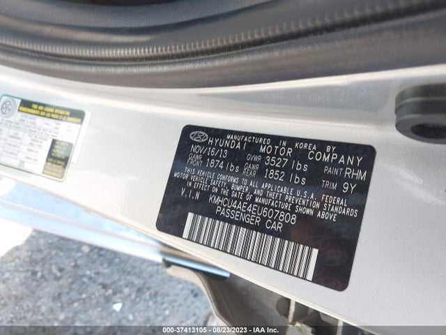 2014 HYUNDAI ACCENT GLS VIN: KMHCU4AE4EU607808