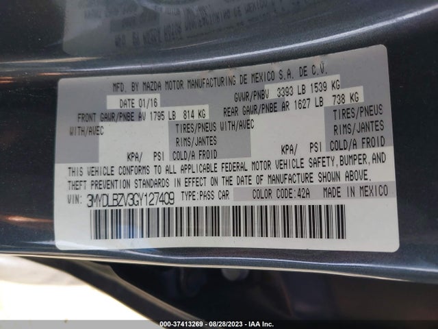 2016 Toyota IA, VIN: 3MYDLBZV3GY127409