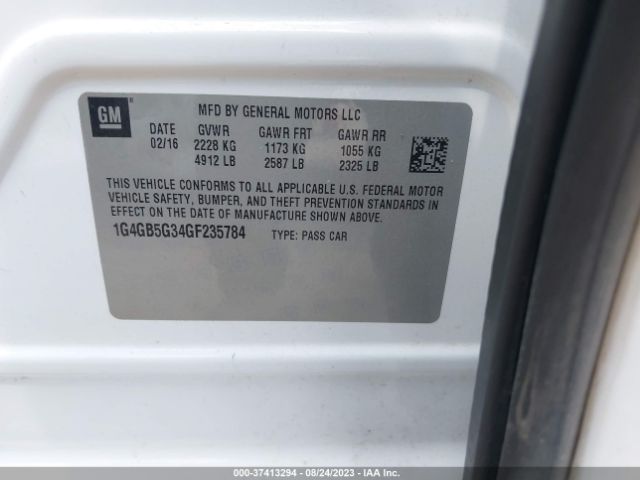 1G4GB5G34GF235784 Buick Lacrosse Leather