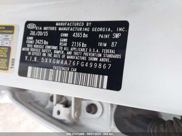KIA Optima Lx 2015 5XXGM4A76FG499867 Image 14