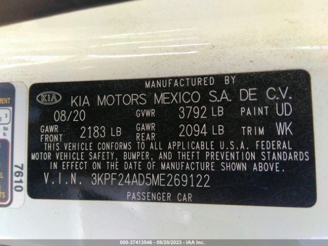 3KPF24AD5ME269122 KIA Forte Lxs