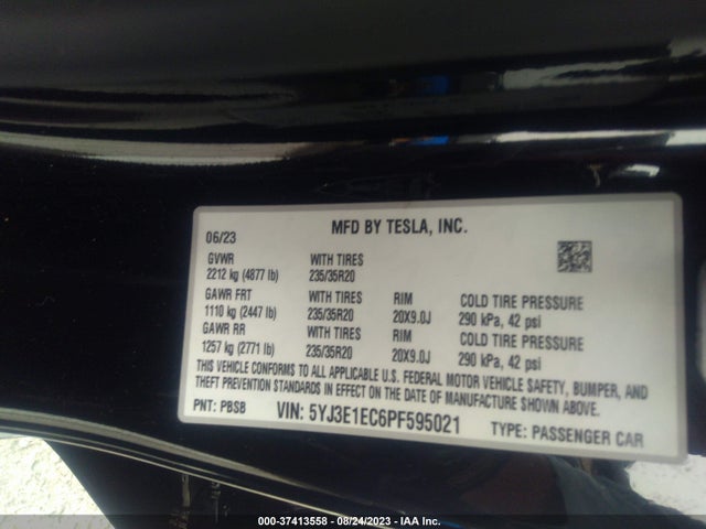 Tesla Model 3 Performance 2023 5YJ3E1EC6PF595021 Image 9