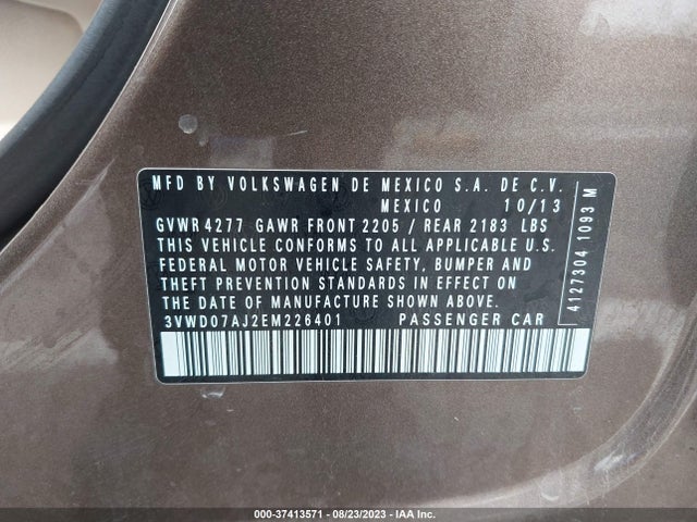 3VWD07AJ2EM226401 Volkswagen Jetta Sedan Se