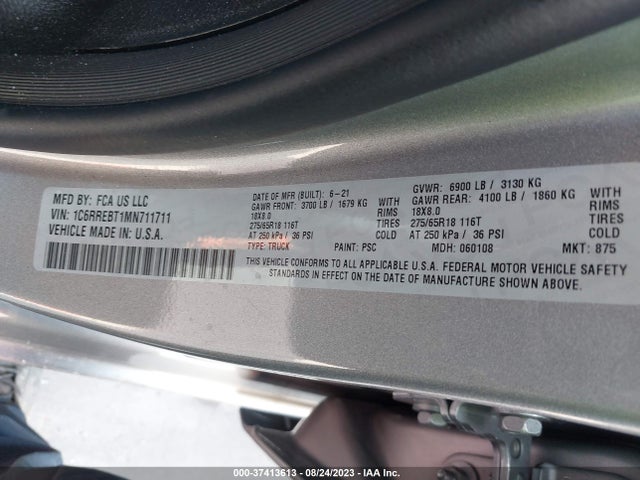 1C6RREBT1MN711711 RAM 1500 Lone Star