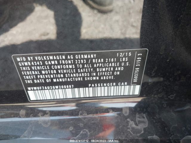 WVWUF7AU2GW208687 Volkswagen Golf R 4-door