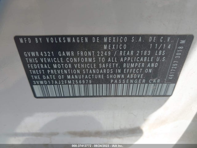 3VWD17AJ2FM256979 Volkswagen Jetta Sedan 1.8t Se