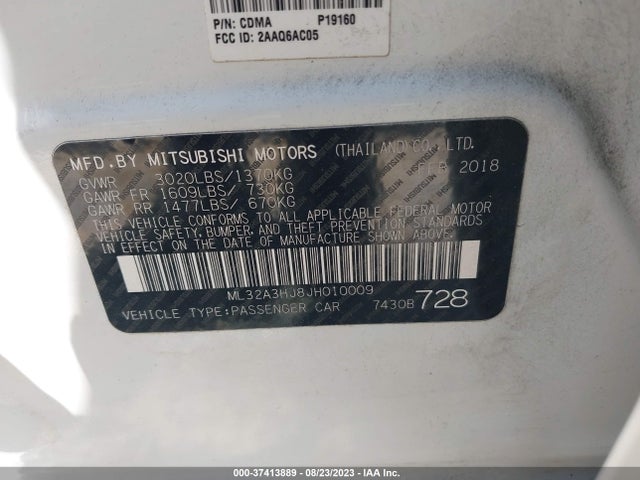 ML32A3HJ8JH010009 Mitsubishi MIRAGE ES