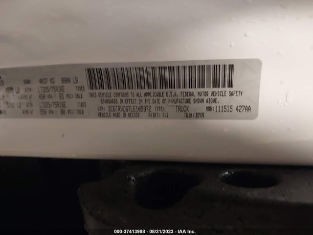 3C6TRVDG7LE109372 RAM Promaster Cargo Van