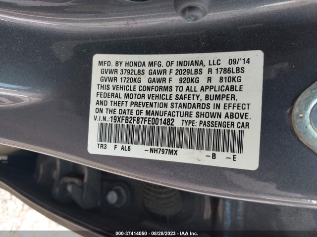 Honda Civic Sedan Ex 2015 19XFB2F87FE001482 Image 9