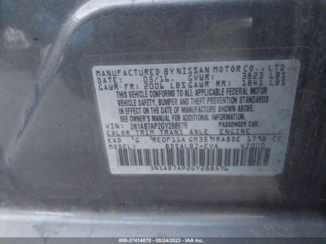 3N1AB7AP2GY288576 Nissan Sentra Sr/sl/s/sv/fe+ S