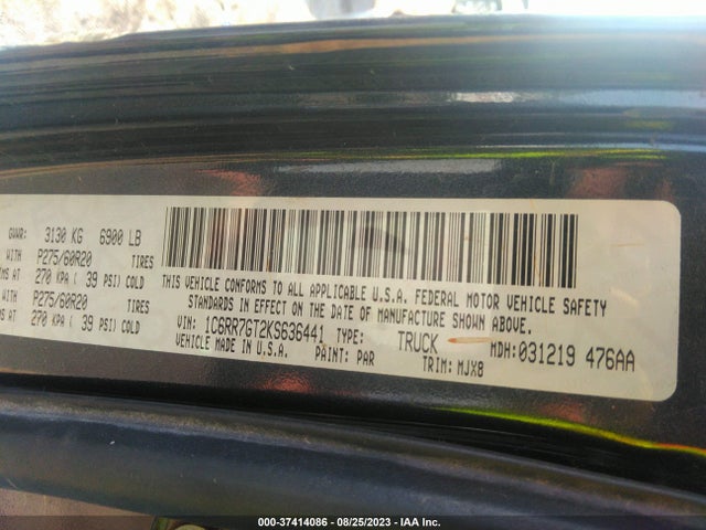 1C6RR7GT2KS636441 RAM 1500 Classic Big Horn