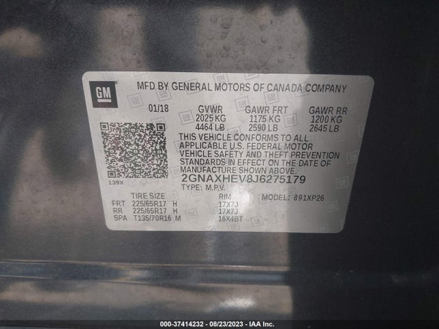 Chevrolet EQUINOX LS 2018 2GNAXHEV8J6275179 Image 9