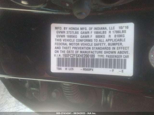 2017 HONDA CIVIC SEDAN LX VIN: 19XFC2F5XHE200189