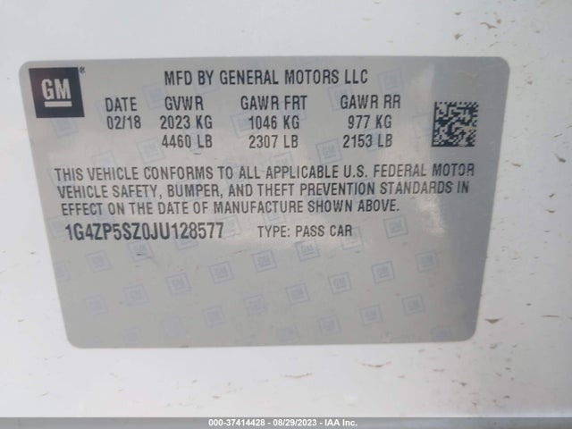 2018 BUICK LACROSSE ESSENCE VIN: 1G4ZP5SZ0JU128577