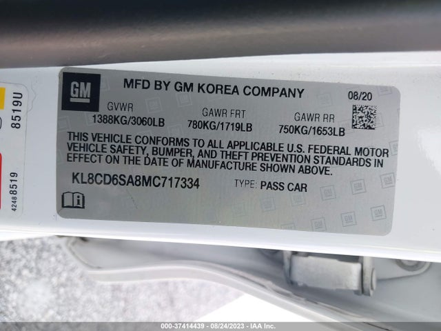 Chevrolet SPARK 1LT 2021 KL8CD6SA8MC717334 Image 9