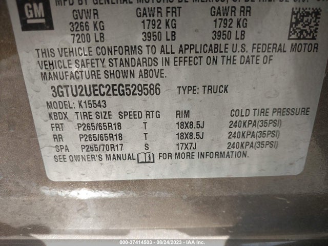 GMC Sierra 1500 Sle 2014 3GTU2UEC2EG529586 Image 9