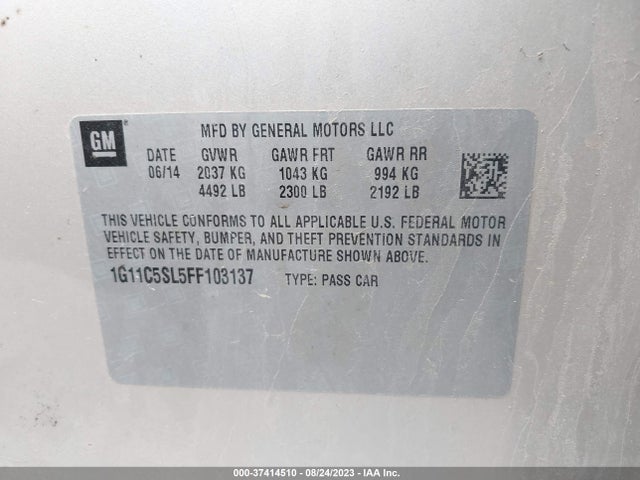 Chevrolet MALIBU LT 2015 1G11C5SL5FF103137 Image 9