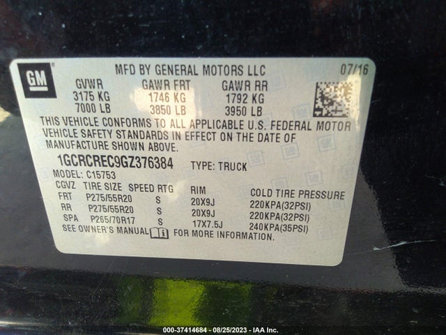 Chevrolet Silverado 1500 Lt 2016 1GCRCREC9GZ376384 Image 9
