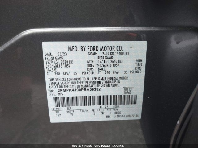 2FMPK4J90PBA06382 Ford Edge Sel/st-line