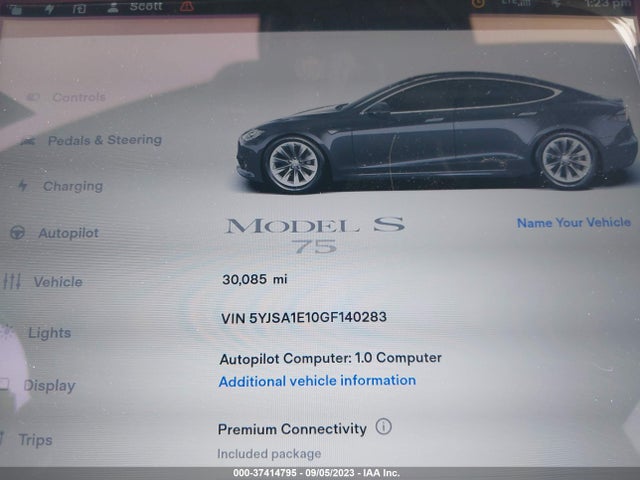 Tesla Model S 70 Kwh 2016 5YJSA1E10GF140283 Image 15