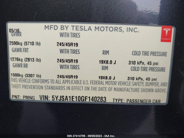 Tesla Model S 70 Kwh 2016 5YJSA1E10GF140283 Image 17