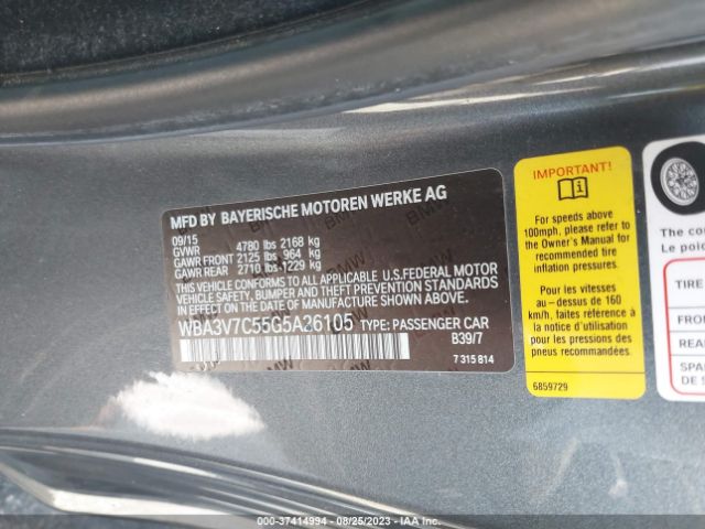 WBA3V7C55G5A26105 BMW 4 Series 428i