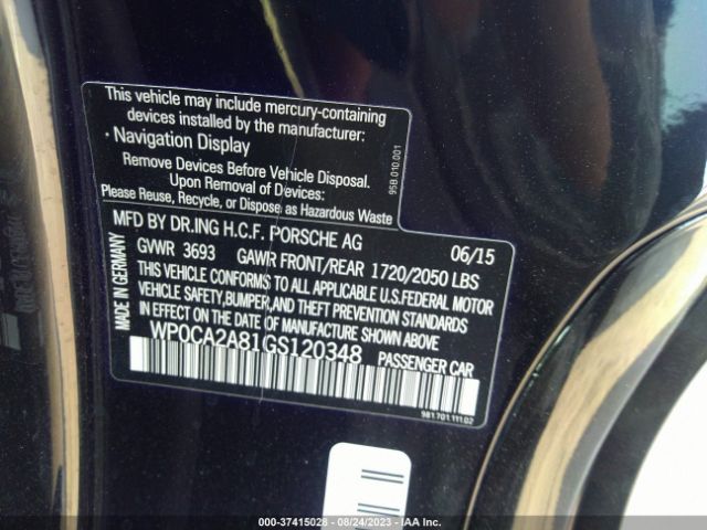WP0CA2A81GS120348 Porsche Boxster