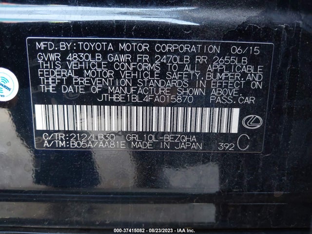 Lexus GS 350 2015 JTHBE1BL4FA015870 Image 15