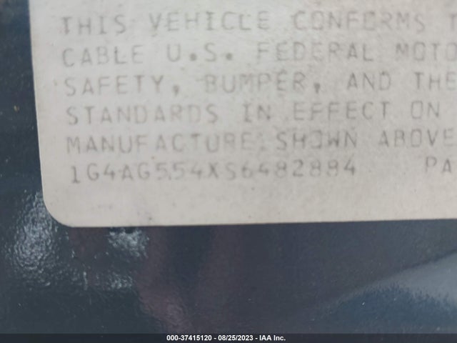 1995 BUICK CENTURY SPECIAL VIN: 1G4AG554XS6482884