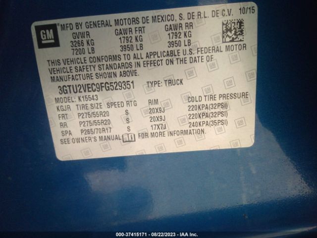 3GTU2VEC9FG529351 GMC Sierra 1500 Slt