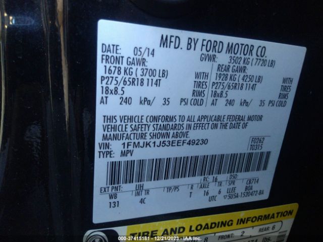 2014 FORD EXPEDITION EL 1FMJK1J53EEF49230 Photo 8