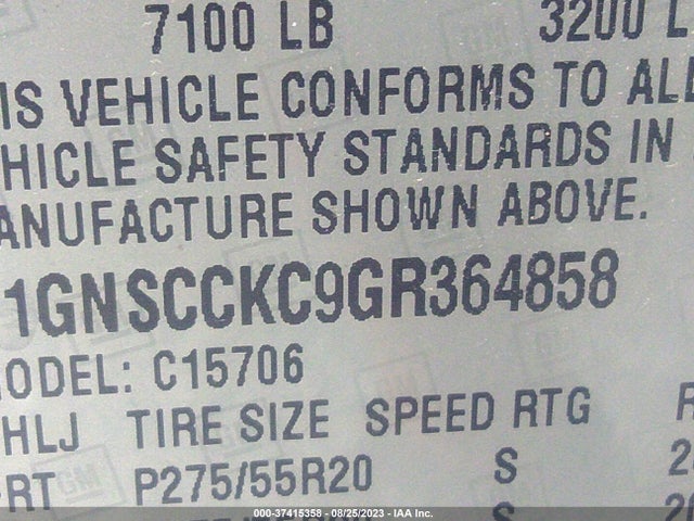 Chevrolet Tahoe Ltz 2016 1GNSCCKC9GR364858 Image 9