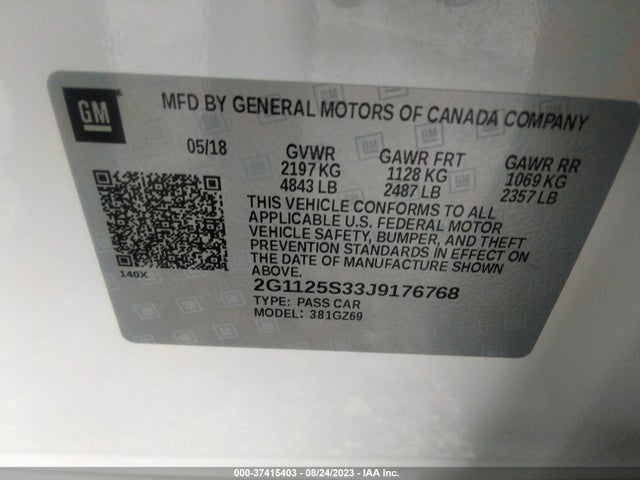 Chevrolet Impala Premier 2018 2G1125S33J9176768 Image 9