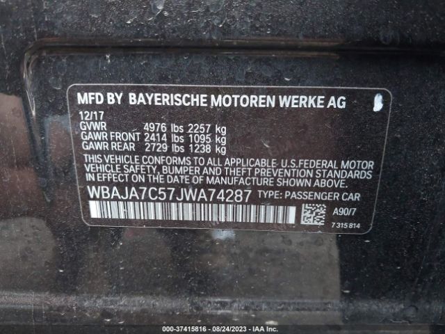 WBAJA7C57JWA74287 BMW 5 Series 530i Xdrive