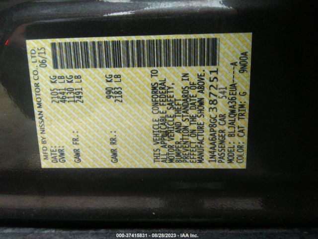 1N4AA6AP8GC387251 Nissan Maxima 3.5 S