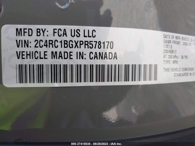 2C4RC1BGXPR578170 Chrysler Pacifica Touring L