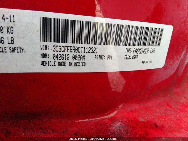 2012 FIAT 500 3C3CFFBR0CT112321 Photo 8