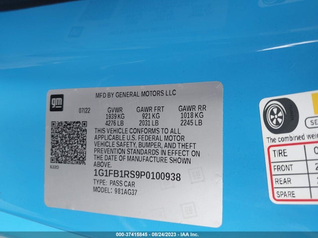 Chevrolet Camaro 1lt 2023 1G1FB1RS9P0100938 Image 9