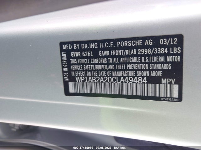 2012 PORSCHE CAYENNE WP1AB2A20CLA49484 Photo 8