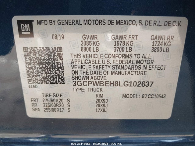 Chevrolet Silverado 1500 Custom 2020 3GCPWBEH8LG102637 Image 9