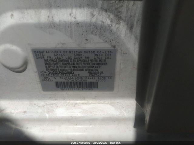 3N1CE2CP0GL375583 Nissan Versa Note S/s Plus/sv/sr/sl