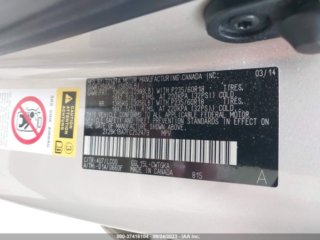 2T2BK1BA7FC252479 Lexus RX 350