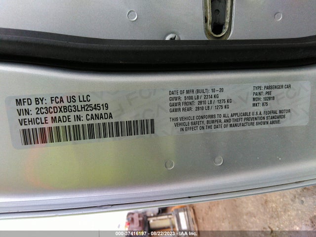 Dodge Charger Sxt 2020 2C3CDXBG3LH254519 Image 9