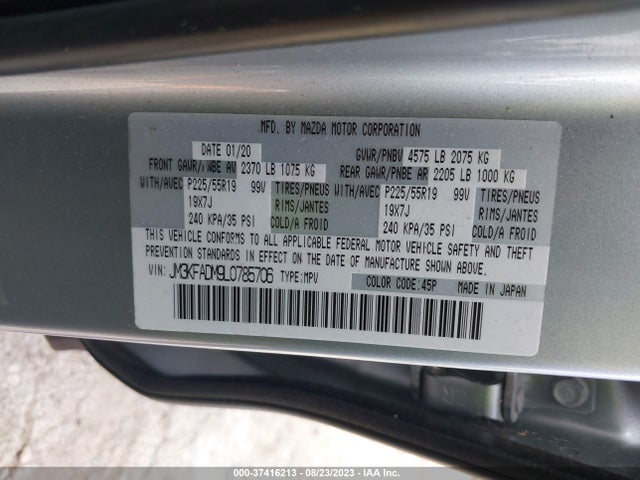 Mazda Cx-5 Grand Touring 2020 JM3KFADM9L0785706 Image 9