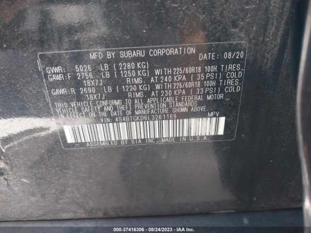4S4BTGKD6L3261169 Subaru Outback Onyx Edition Xt