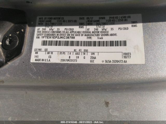 1FTEX1EP2JKC38788 Ford F-150 Xl/xlt/lariat