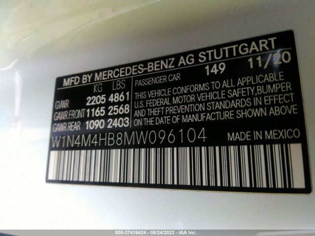 W1N4M4HB8MW096104 Mercedes-Benz GLB