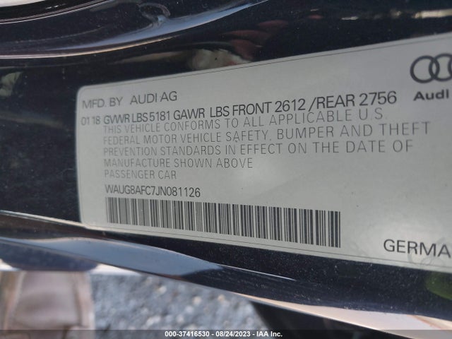 WAUG8AFC7JN081126 Audi A6 Premium Plus