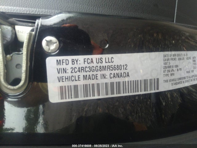 2C4RC3GG8MR568012 Chrysler Pacifica Limited