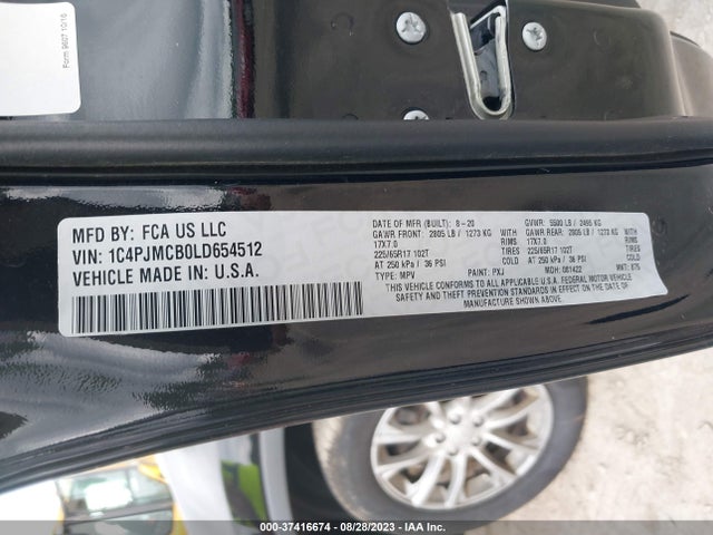 1C4PJMCB0LD654512 Jeep Cherokee Latitude